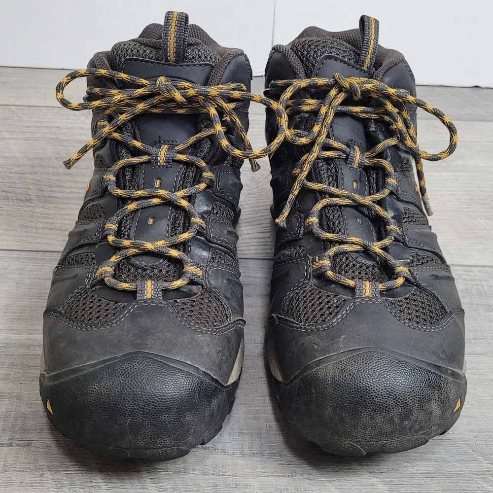 🥾Keen Work Boot Mens 9.5EE Leather Lansing Mid Waterproof Steel Toe EH Slip Res